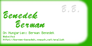 benedek berman business card
